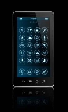 Smartphone with apps icons interface 3D Smartphone with apps icons interfa... Foto stock