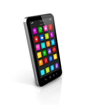Smartphone with apps icons interface Stock Illustration