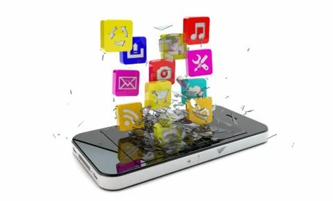 Smartphone apps Stock Illustration