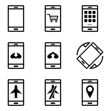 Smartphone apps line Illustrazione stock