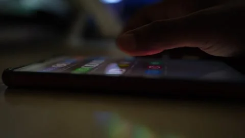 Smartphone apps slide moving by hand footage Stock Footage 290947753