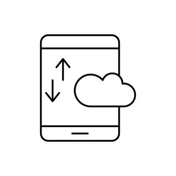 Smartphone, arrows, cloud, SEO icon. Simple line, outline vector elements of イラスト素材