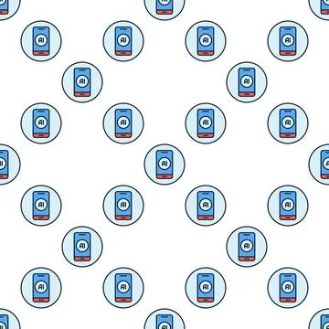 Smartphone with Artificial Intelligence vector Artificial Intelligence roun.. イラスト素材