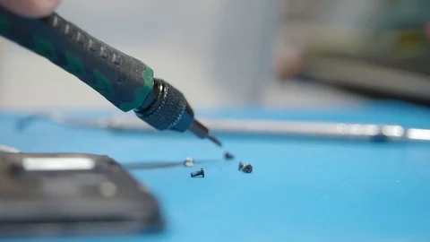 Smartphone assembling in repair shop Stock Footage 113675577