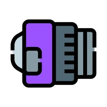 Smartphone with attached digital camera lens Stock Illustration