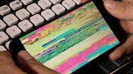 Smartphone Awa Colorful Glitchful Chaos Stock Footage