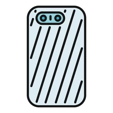 Smartphone back with camera protecting case icon Illustrazione stock