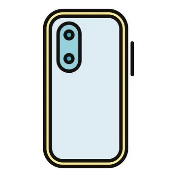 Smartphone back showing camera and side buttons 库存插图