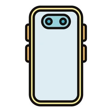 Smartphone back showing dual camera flat icon Illustrazione stock