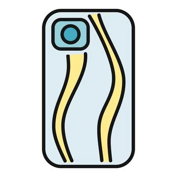 Smartphone back stylized with abstract waves illustration Stock Illustration