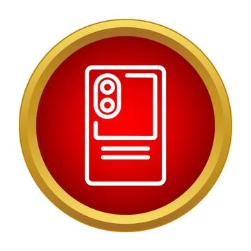 Smartphone back view icon with dual camera system Illustrazione stock