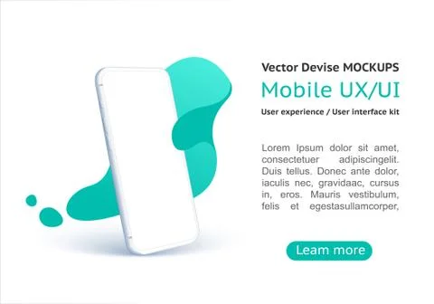 Smartphone on a background of blue abstract elements. Stock Illustration