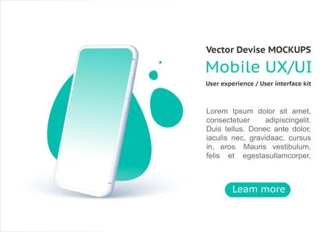 Smartphone on a background of blue abstract elements. Stock Illustration