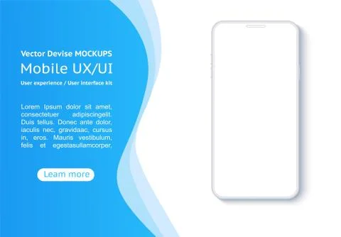 Smartphone on a background of blue abstract elements. Stock Illustration