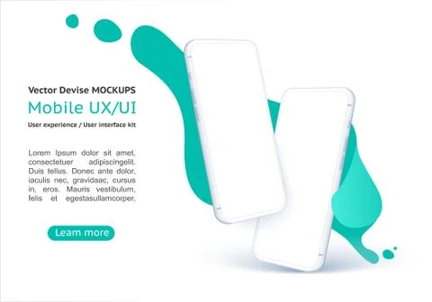 Smartphone on a background of blue abstract elements. Stock Illustration