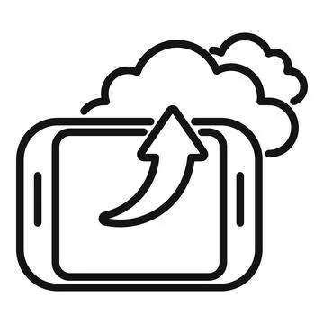Smartphone backup icon outline vector. Data cloud Stockillustratie