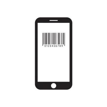 Smartphone with barcode icon on the screen Stock Illustration