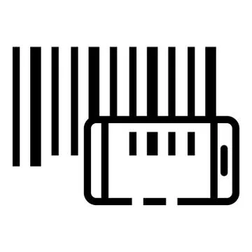 Smartphone barcode reading icon, outline style Stock Illustration