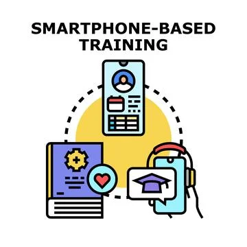Smartphone based learning platform for online education Stock Illustration