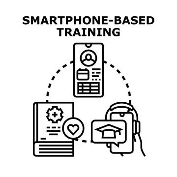 Smartphone based learning platform for online education Stock Illustration