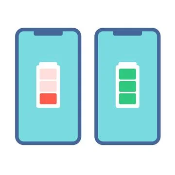 Smartphone with battery level screen Stock Illustration