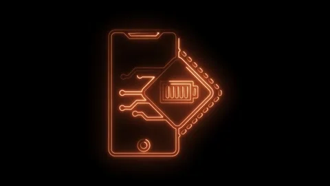 Smartphone battery optimization futuristic glow technology background anima.. Stock Footage 315964382