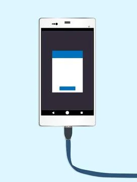 Smartphone is being charged Stock Illustration