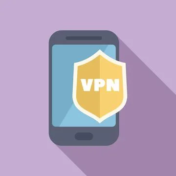 Smartphone being protected by vpn software 库存插图