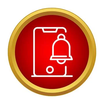Smartphone bell ringing for a notification alert Stock Illustration