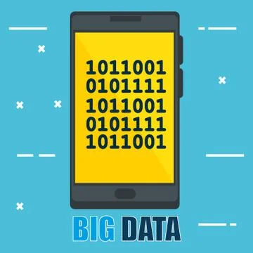 Smartphone with big data icons Illustrazione stock