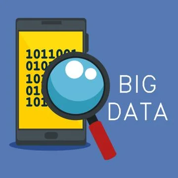 Smartphone with big data icons Stock Illustration