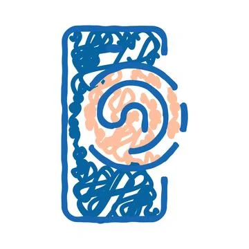 Smartphone with biometric fingerprint security scan Stock Illustration