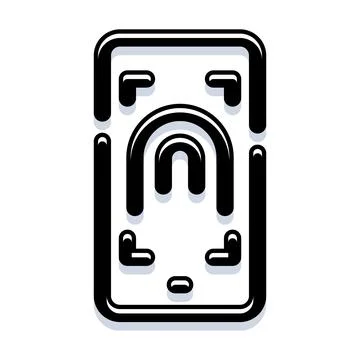 Smartphone biometric security icon accessing digital device Stock Illustration