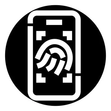 Smartphone biometric security scanning fingerprint for authentication Stock Illustration
