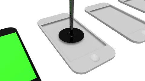 Smartphone birth on white background. Easy customizable green screen. Stock Footage 43538298