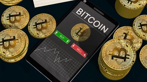 Smartphone with Bitcoin chart on-screen Bitcoin trading Stock Footage 102026045