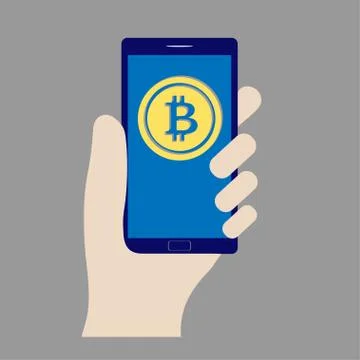 Smartphone with bitcoin symbol Stock Illustration