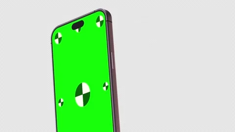 Smartphone on a black background. Green screen with marks for tracking Stock Footage 281635047