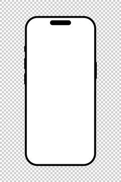 Smartphone with black frame. Gadget flat symbol. Device sample front view. Sign Stock Illustration