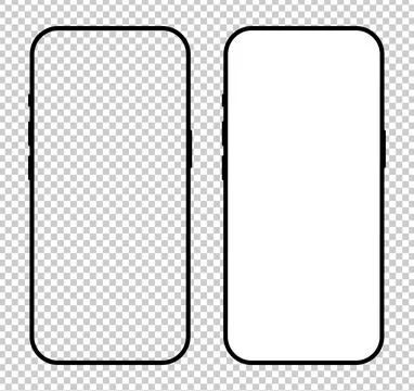 Smartphone black frames set. Gadget symbol. Signs for website design, ui, mobile Stock Illustration