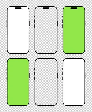 Smartphone black frames set. Gadget symbols. Flat signs for website design, ui Stock Illustration
