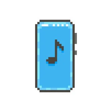 Smartphone with black musical note on the screen Illustrazione stock