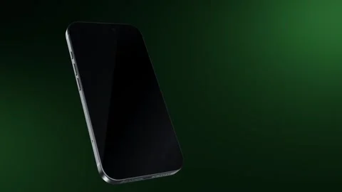 Smartphone black screen with a rectangular plane for screen tracking - phone in Stock Footage 295175655