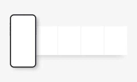 Smartphone With Blank Carousel Posts for Your Designs on Social Network Stock Illustration