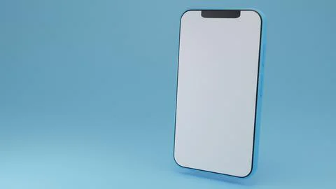 Smartphone blank display on Blue background.Comments or user social media,tem Illustrazione stock