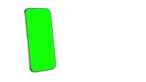 Smartphone blank green screen with tracking indicators flies into the frame.. Stock Footage 347379015