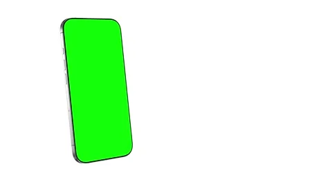 Smartphone blank green screen with tracking indicators flies into the frame.. Stock Footage 347379016