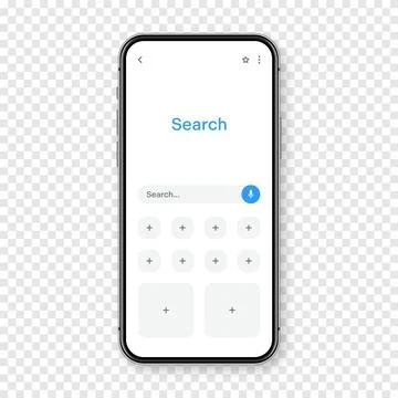 Smartphone with blank internet browser window and search bar. Web site engine Stock Illustration