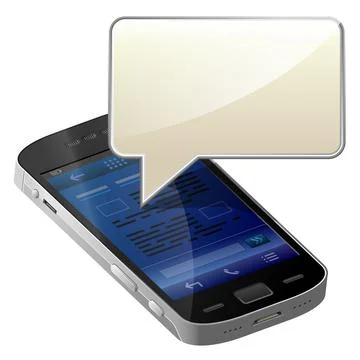 Smartphone with blank message bubble Stock Illustration