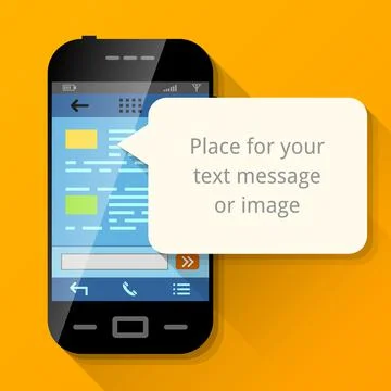 Smartphone with blank message bubble Stock Illustration